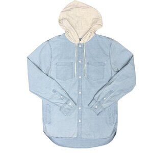 Women's PACSUN‎ Button-Down Jean Shirt Hoodie with Pockets- Size M